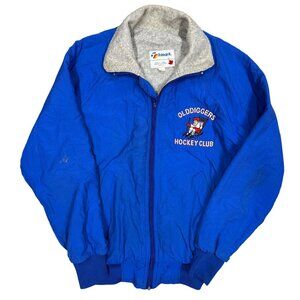 Vintage 1980s Old Diggers Hockey Club Embroidered Zip Up Jacket Large